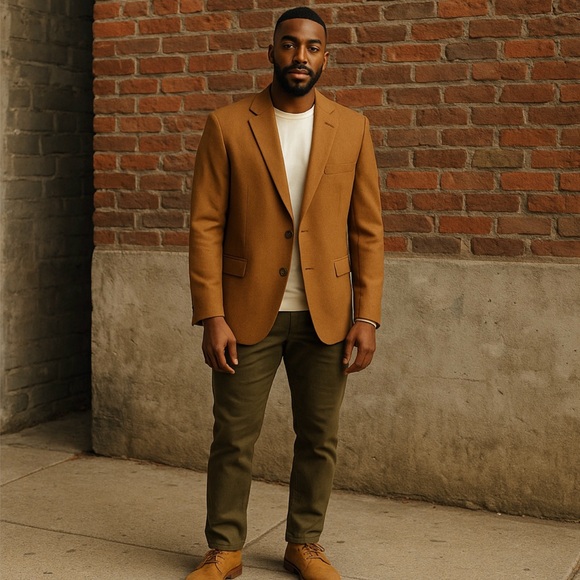 Studiosuits Hand Crafted Melange Rust Tweed Jacket Blazer Mens 44” 100%‎ Wool - Picture 1 of 10